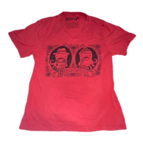 Back porch coffee roasters T-shirt by rise up - Picture 1 of 4
